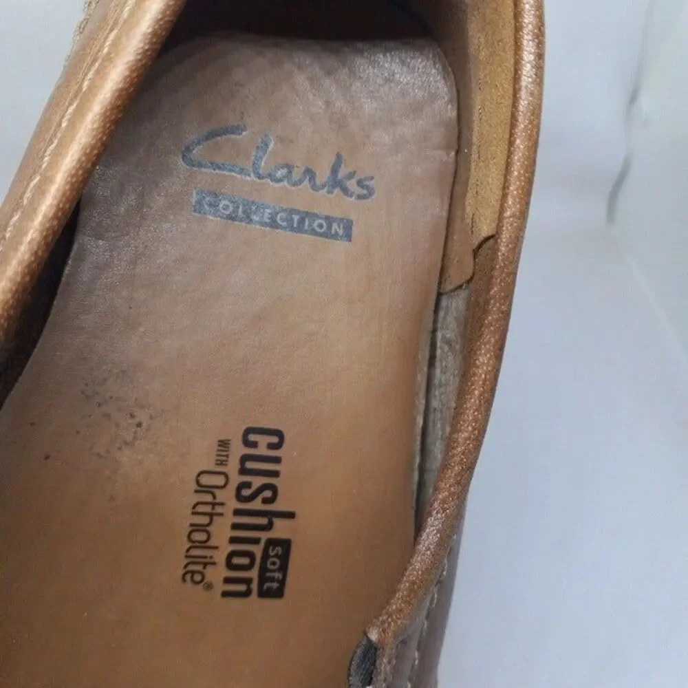 Clarks Size. 8 Ashmont Race Driving Loafers-100% Leather-Cushion Ortholite